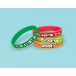Bracelets en caoutchouc - super mario - 6 pices - coloris alatoire - accessoire de fte - mixte