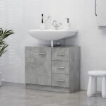 399&{home} armoire colonne dvier gris bton 63x30x54 cm agglomr armoire pour salle d?eau cuisine - ...