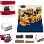 3d calendrier ch�teau � effeuiller 2026 calendrier de bureau 3d bloc m�mo 3d con lumi�re et porte - stylo ...