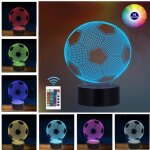 3d lampe illusion optique led football veilleuse t�l�commande touchez pour changer de couleur 16 couleurs ...