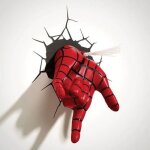 Applique murale - 3d light - spider - man - rouge - effet fissures - pour enfants