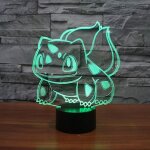 3d lumire de nuit pour pokmon bulbizarre elsley 7 couleurs interrupteur tactile lampe de table de bureau ...