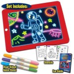 Tableau � dessin 3d - magic led - portable - 8 effets de lumi�re - 3 marqueurs