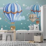 3d mural dessin ciel montgolfire papier peint intiss tapisserie murales 3d mur de fond tv papier peint ...