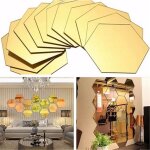 3d stickers muraux en miroir annefly hexagon mirror art diy home decorative hexagonal acrylic sheet plastic ...