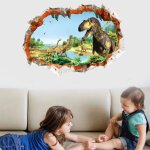3d stickers muraux murs de dinosaures (50x70 cm) i autocollant sticker i d�co pour salon chambre cuisine ...