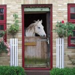 Sticker mural 3d - r�sidence du cheval blanc - trompe l?il - 77x200cm - d�coration contemporaine