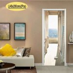 3d sticker de porte trompe loeil effect auto - adh�sif amovible autocollant pour d�cor cuisine chambre ...