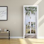 3d stickers poster porte trompe loeil pvc papier autocollant vue du jardin sticker dcoration pour cuisine ...