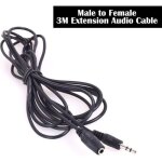 3m jack rallonge cble 35mm aux mle vers femelle stro 3 mtres pour pc audio orateur extension casque ...