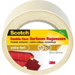 Ruban adhsif double - face 3m scotch - 20 m x 50 mm - pour surfaces rugueuses