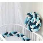 3m tour de lit coussin serpent coussin tressé pare - chocs velours protection bébé (blanc + bleu + bleu ... 3m tour de lit coussin serpent coussin tressé pare - chocs velours protection bébé (blanc + bleu + bleu ...