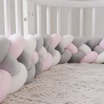 3m tour de lit coussin serpent coussin tressé pare - chocs velours protection bébé gris + gris + blanc ... 3m tour de lit coussin serpent coussin tressé pare - chocs velours protection bébé gris + gris + blanc ...