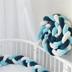 3m tress�e tour de lit coussin serpent coussin tress� pare - chocs velours protection b�b� (blanc + bleu ...
