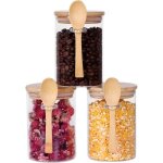 3pcs bocaux en verre 450ml bocal de stockage pot en verre avec couvercle bambou et cuillère verre pour ... 3pcs bocaux en verre 450ml bocal de stockage pot en verre avec couvercle bambou et cuillère verre pour ...
