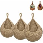 3pcs corbeille a fruit suspenduepanier de fruits et legumes suspendu au murpanier mural en jute tress� ...