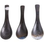 3pcs cuill�res � d�ner en c�ramique cuill�res � soupe japonaises cuill�res � wonton chinois cuill�res ...
