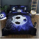 3pcs housse de couette et taie doreiller parure de lit imprim�e 3d football pour gar�ons ?200 * 200cm? ...