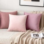 3pcs housse coussin en velours 45x45 rose srie decoration canap salon doux housse de coussin double ...