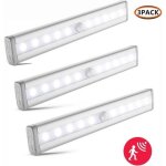 Lampe dtecteur de mouvement - footier - 3pcs - 10 led - fonctionnement sur piles - intrieur