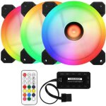 3pcs led ventilateur ordinateur rgb refroidisseur silencieux anti bruit pour 4pin port et suprieur