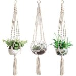 Suspension pour plantes en macram - dcoration de pot de fleurs - corde de chanvre - 105cm