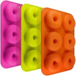 3pcs moules  donuts en silicone 6 cavits anti - adhrentes rsistantes  la chaleur pour gteaux biscuits ...