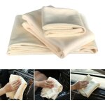 3pcs peau de chamois chiffons voiture peau de chamois * 3 naturelle en cuir nettoyage de voiture forte ...