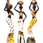 3pcs - set dcor africain tribal femmes figurines sculptures statues femme africaine dcoration exotique ...