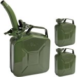 3x jerricans bidons mtal 5l avec bec verseur transport stockage eau et liquides