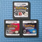 3x nouveau pokemon platinum + perle + diamant 3pcs carte de jeu pour nintendo ds dsi dsi