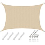 3x2 voile dombrage rectangulaire respirante - toile de jardin uv avec fixation
