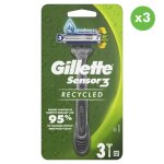 Rasoirs jetables - gillette - sensor3 - 3x3 - recycls - pour homme