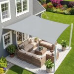 3x4m gris voile d?ombrage rectangulaire carr� toile imperm�able une protection des rayons uv 95% pour ...