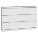 3xeliving commode �l�gante et spacieuse demi 6 tiroirs 120cm blanche parfaite pour le salon le bureau ...