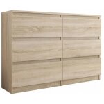 3xeliving commode lgante et spacieuse demi 6 tiroirs 140 cm chne sonoma parfaite pour le salon le ...