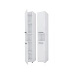 3xeliving meuble de salle de bain bagnoli slim i blanc mat - meuble sur pied colonne de salle de bain ...