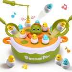 4 en 1 jeu de soci�t� pop - up dinosaures pour enfants jeu de p�che magn�tique plateau tournant musical ...