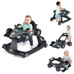 4 en 1 trotteur b�b� pliable costway - hauteur et vitesse r�glables - bo�te � musique avec lumi�re - ...