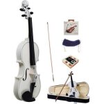 4 / 4 acoustic white violin maple avec archet en rsine pour dbutants