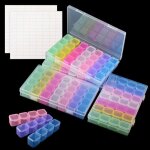 4 bo�te broderie diamant painting perles bo�te de rangement avec 28 compartiments color� boite plastique ...