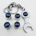4 * bouchon de valves + porte - cls ( chrome ) noir logo pour ford
