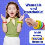 4 bracelets �lastiques anti - stress - sensoriels - enfants autistes / adultes - apaisant / jouet qiedoviey ...