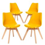 4 chaises tulipes salle � manger scandinaves bm home salle de bureau pieds en bois de h�tre massif colorie ...