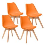 4 chaises tulipes salle � manger scandinaves bm home salle de bureau pieds en bois de h�tre massif colorie ...