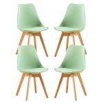 4 chaises tulipes salle � manger scandinaves bm home salle de bureau pieds en bois de h�tre massif couleur ...