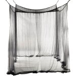 4 coin lit canopee filet moustiquaire pour lit de taille reine - roi 190 * 210 * 240cm (noir)