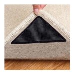 4 coins de tapis antid�rapants sous - tapis r�utilisables pour salon chambre cuisine lavable