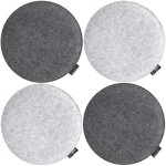 4 coussins de chaise feutre ronds  35x25 cm repose - chaise oreiller plat gris