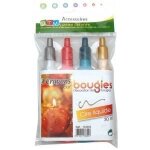 Crayons pour bougie - cire liquide - 30 ml - or argent rouge - set de 4 crayons
